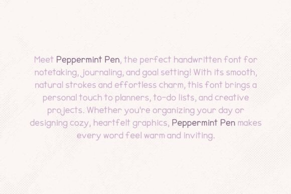 Peppermint Pen Font font preview - 5
