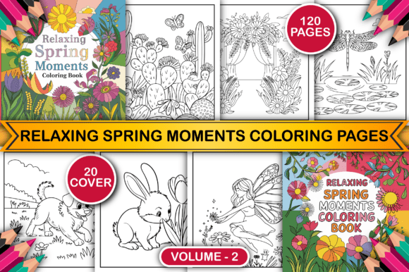 Relaxing Spring Moments Coloring Pages Graphic by Shahidul-Art ...