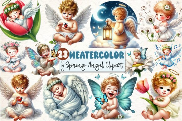 Spring Angel Sublimation Clipart Graphic by Rose Art · Creative Fabrica