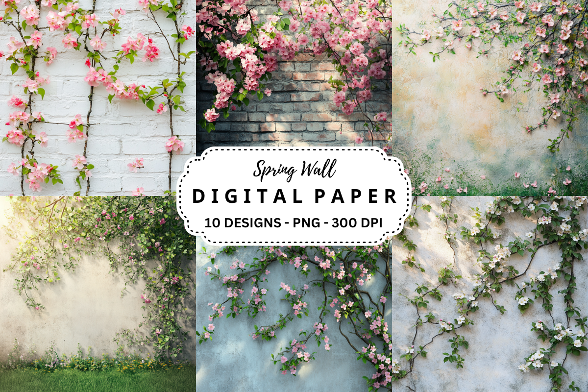Spring Wall Background Graphic by pcudesigns · Creative Fabrica