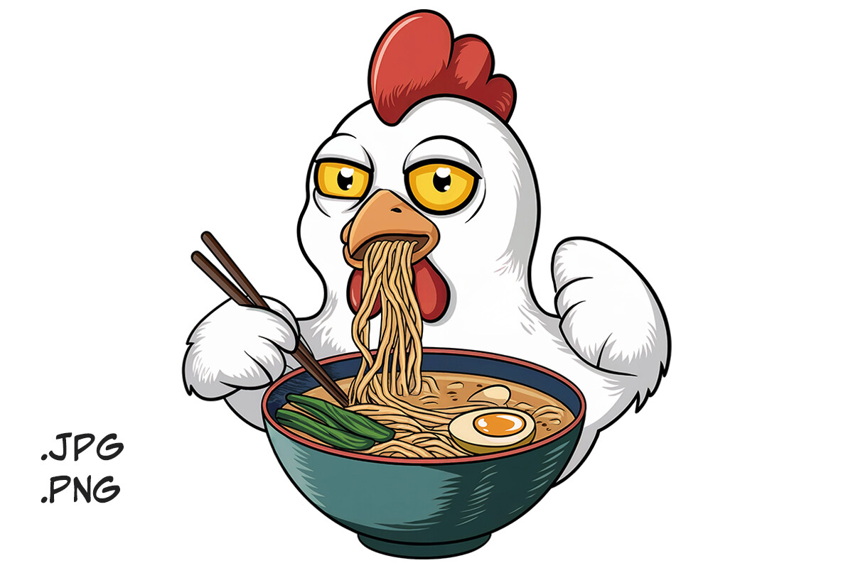 Ramen Chicken Graphic by Joanna Redesiuk · Creative Fabrica