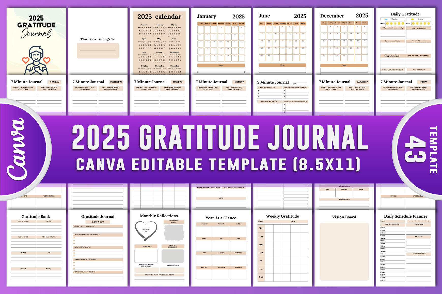2025 Gratitude Journal Canva Kdp Graphic by Creative Space · Creative ...