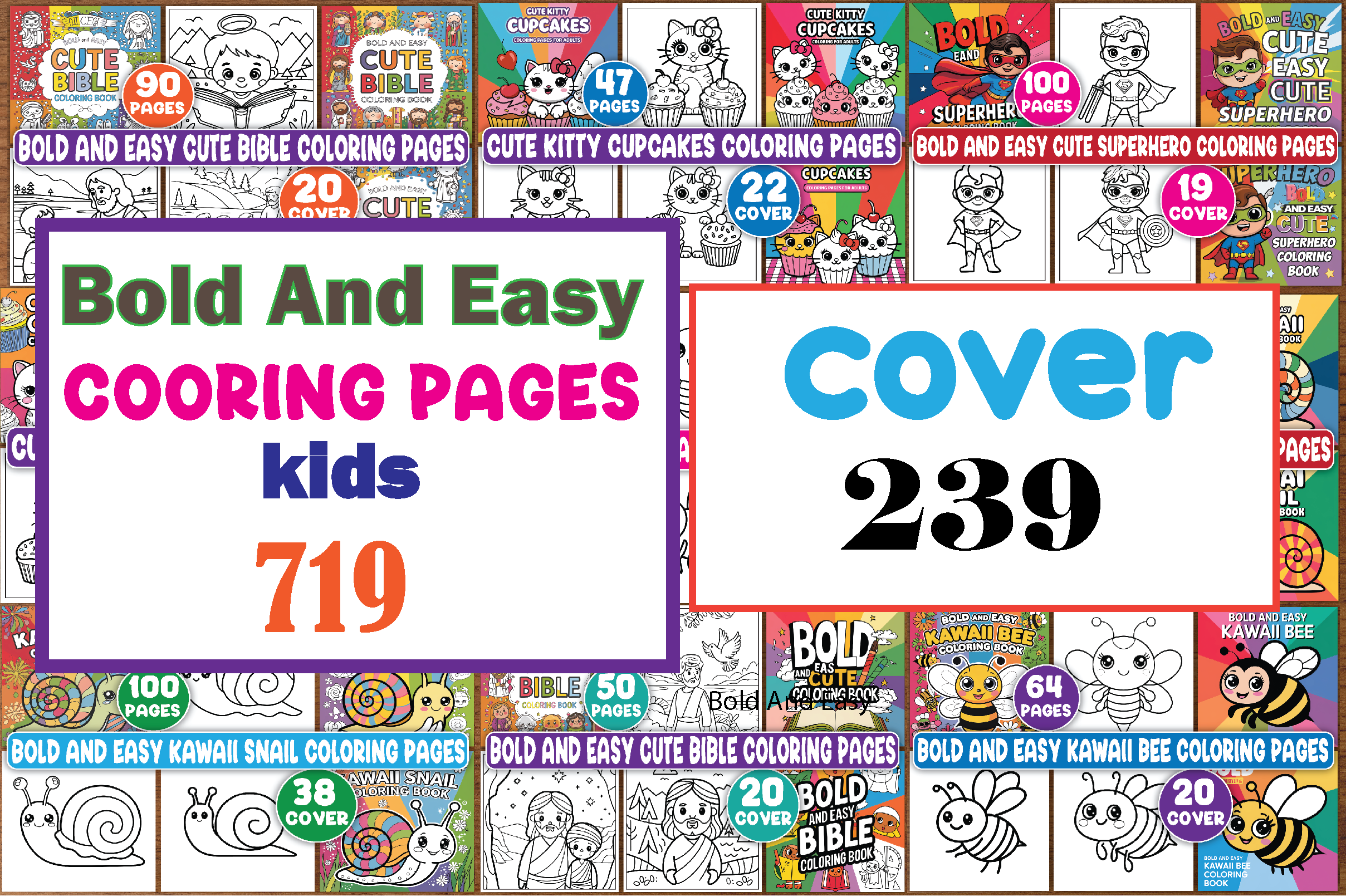 Bold and Easy Coloring Pages Bundle Graphic by Design Express ...