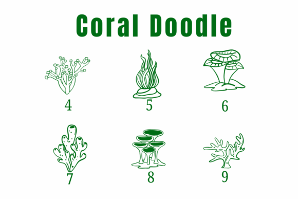 Coral Doodle Font PNG with transparent background - Preview 3