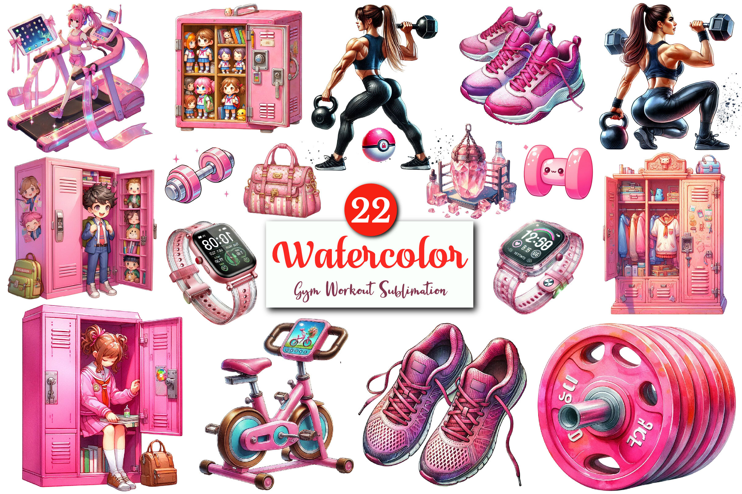 Gym Workout Sublimation Clipart Bundle. Graphic by CitraGraphics ...