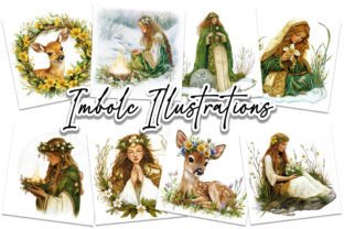 Imbolc Celtic Goddess Wheel of the Year Graphic by Digital Magpie ...