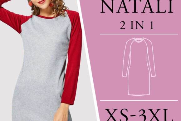 Lady Dress with Raglan Sleeves Bodycon