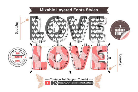 Love Bundle Font PNG with transparent background - Preview 3