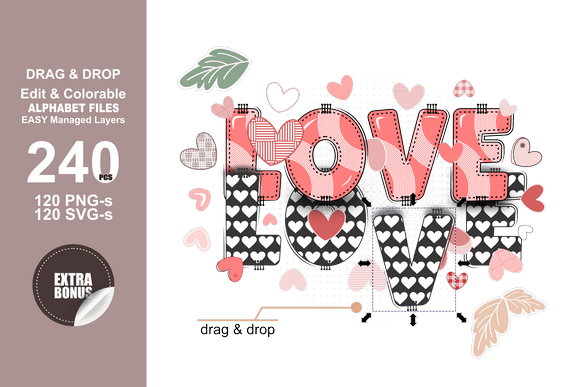 Love Bundle Font PNG with transparent background - Preview 6