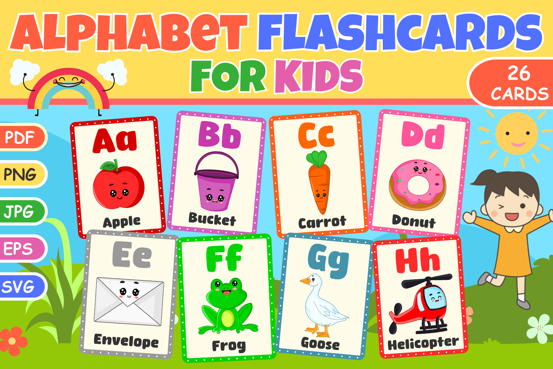 Printable Alphabet Flashcards for Kids