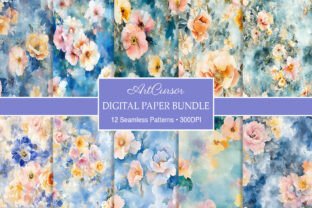 Seamless Impressionist Flower Patterns Graphic by ArtCursor · Creative ...