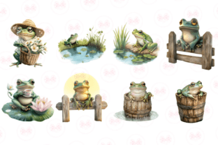 Spring Green Frog Pond Clipart Graphic by Markicha Art · Creative Fabrica