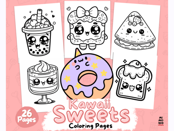 Sweet & Cute Kawaii Coloring Pages