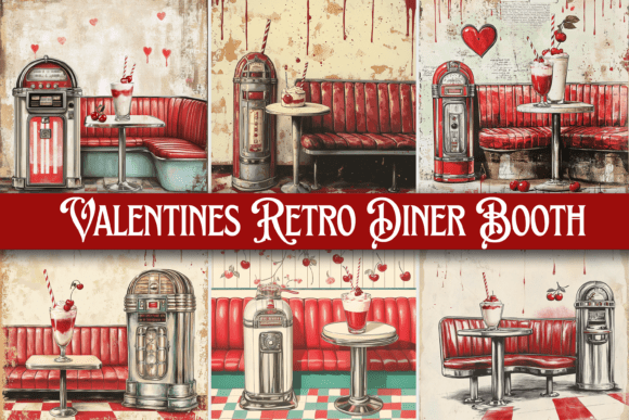 Valentines Retro Diner Booth