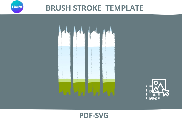 Brush stroke Canva frames template bundle