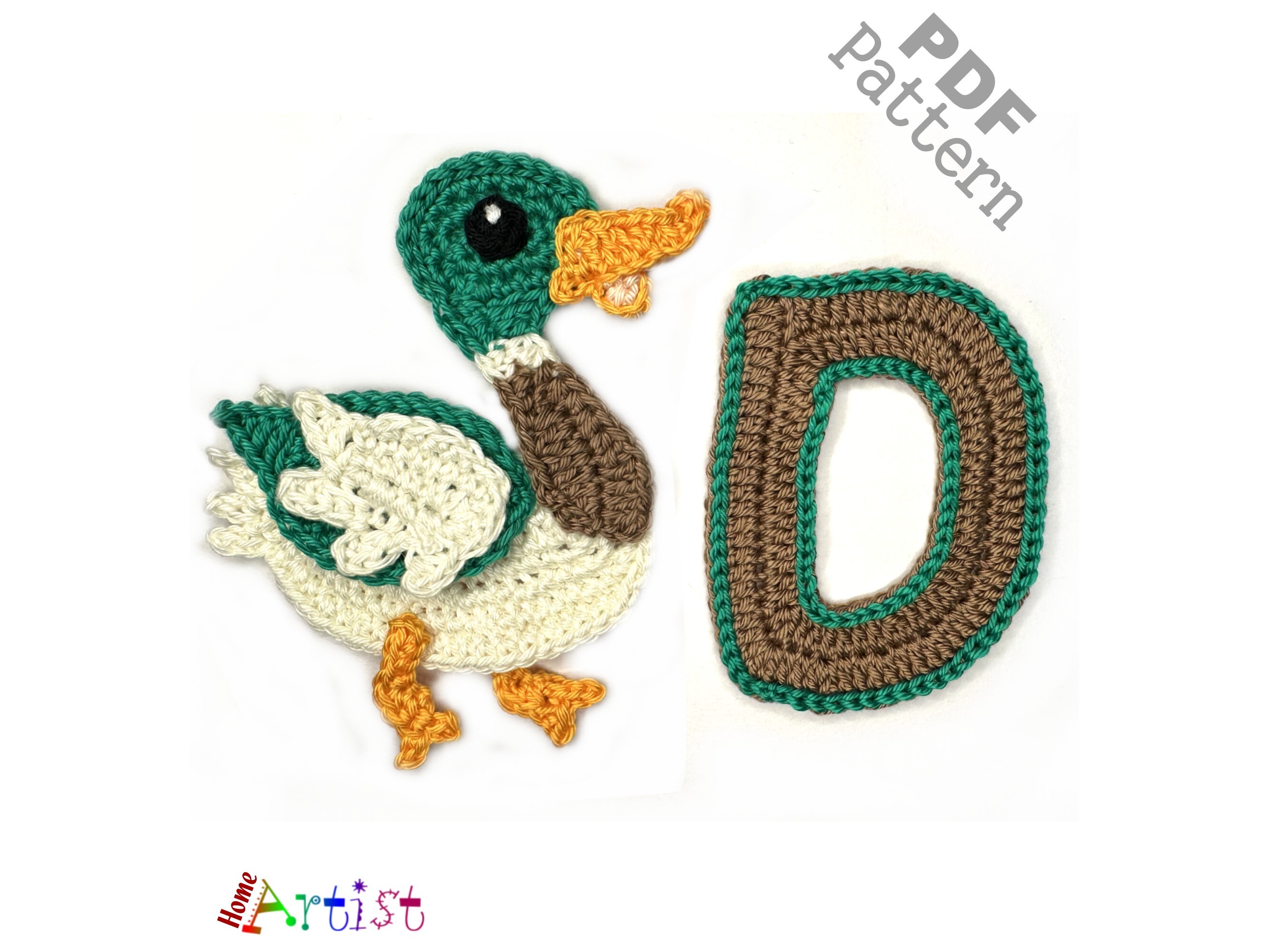 Crochet Letter D Duck Pattern
