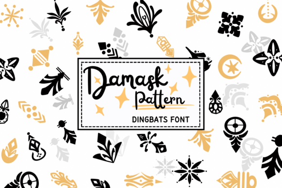 Damask Pattern Dingbats Font By PraewDesigns