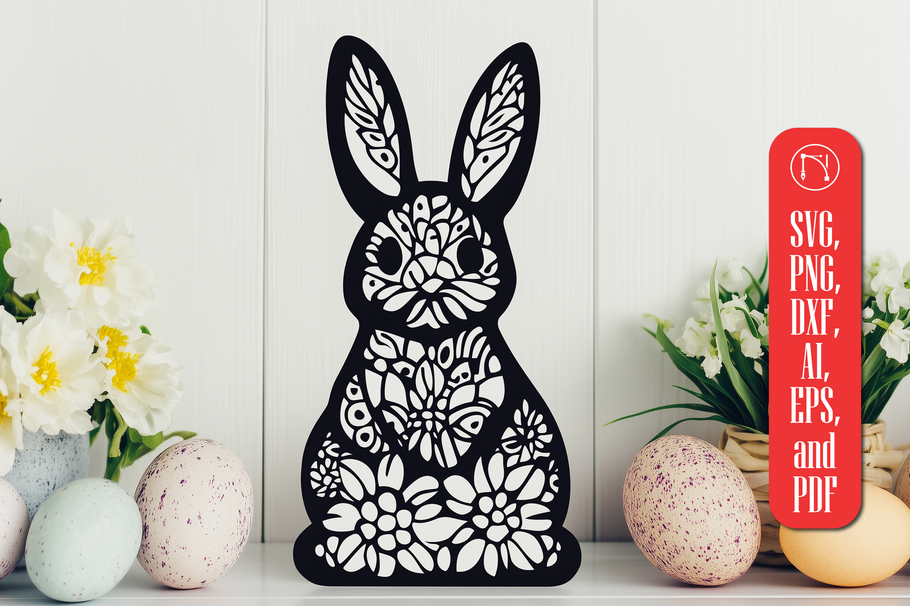 Easter Bunny Paper Cut SVG Cut File · Creative Fabrica