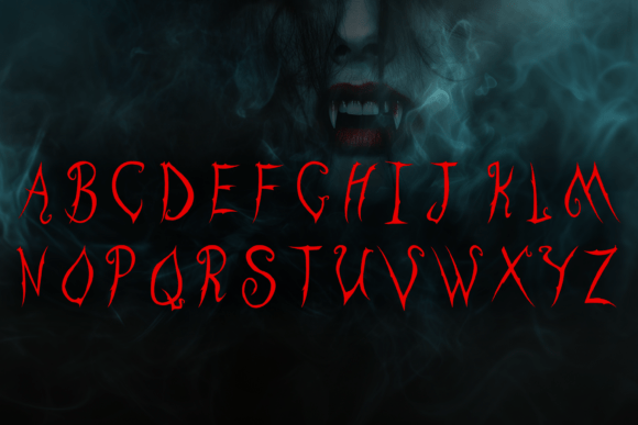 Fanged Fantasy Font PNG with transparent background - Preview 1