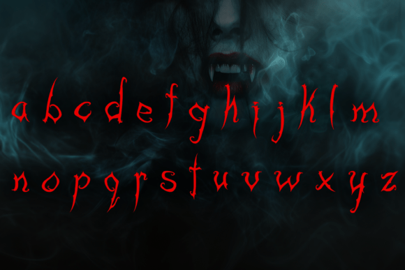 Fanged Fantasy Font PNG with transparent background - Preview 2