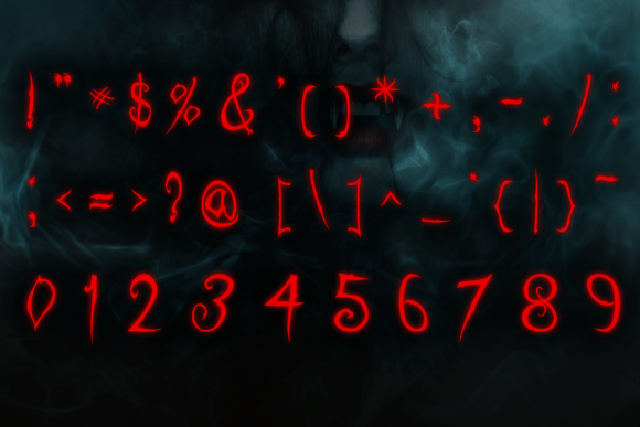 Fanged Fantasy Font PNG with transparent background - Preview 3