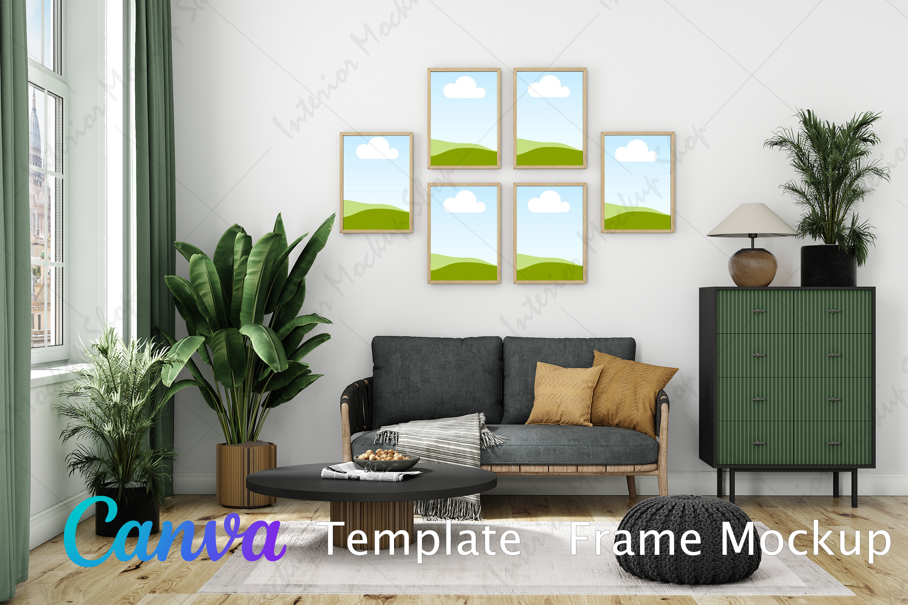 Living Room Frame Mockup Canva