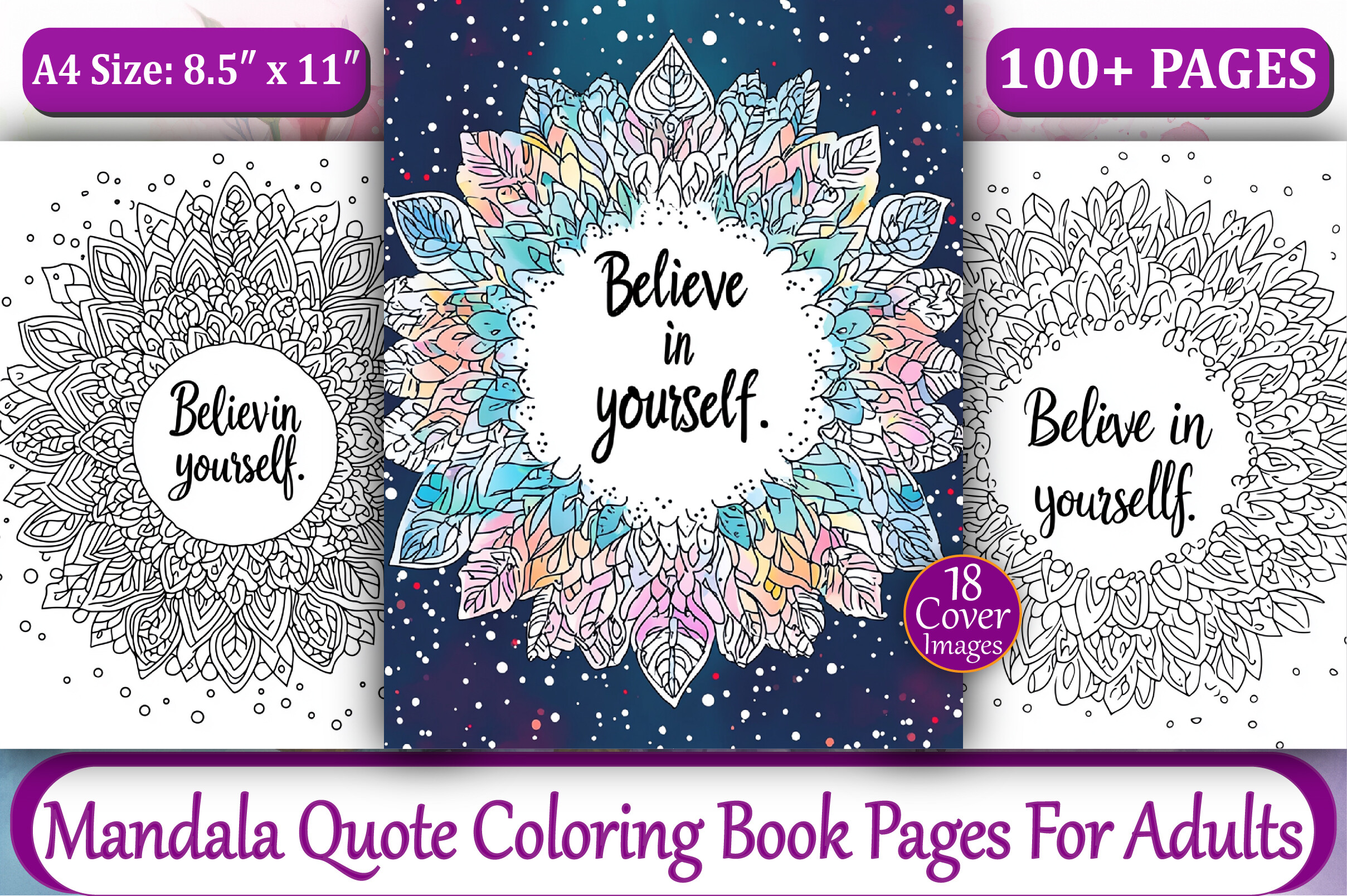 Mandala Quote Coloring Book Pages-KDP