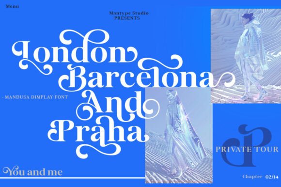 Mandusa Dimplay Font PNG with transparent background - Preview 2