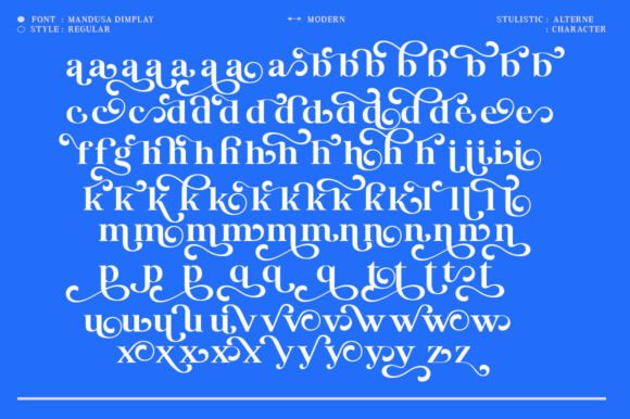Mandusa Dimplay Font PNG with transparent background - Preview 6