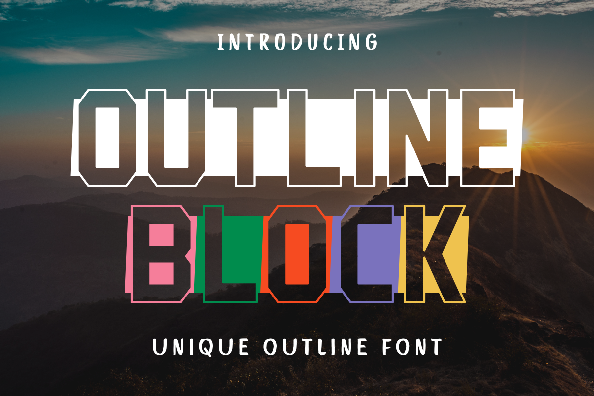 Outline Block preview - heavy blocky hollow display type