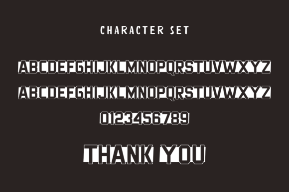 Outline Block Font PNG with transparent background - Preview 5