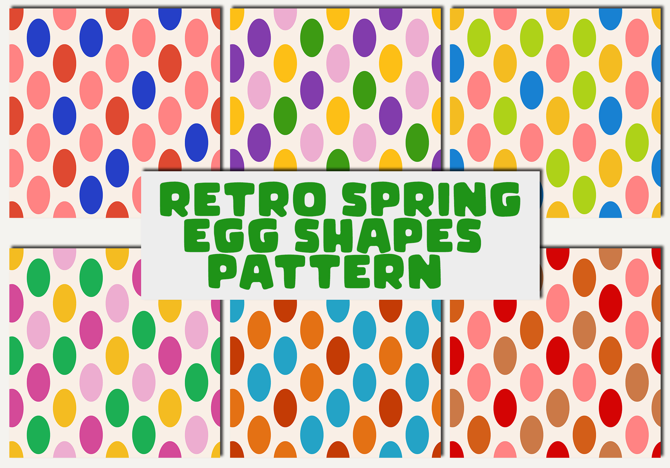Retro Spring Egg Shapes Pattern Graphic by TijanaARTStudio88 · Creative ...