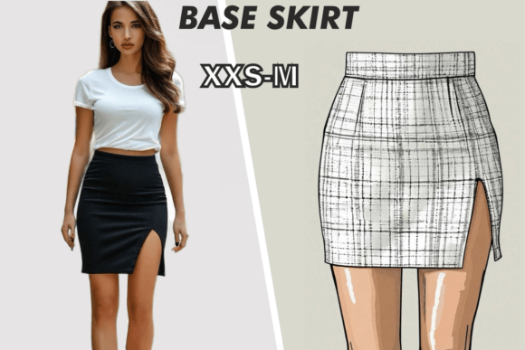 Split Skirt Pattern DIY Oli Basic Skirt