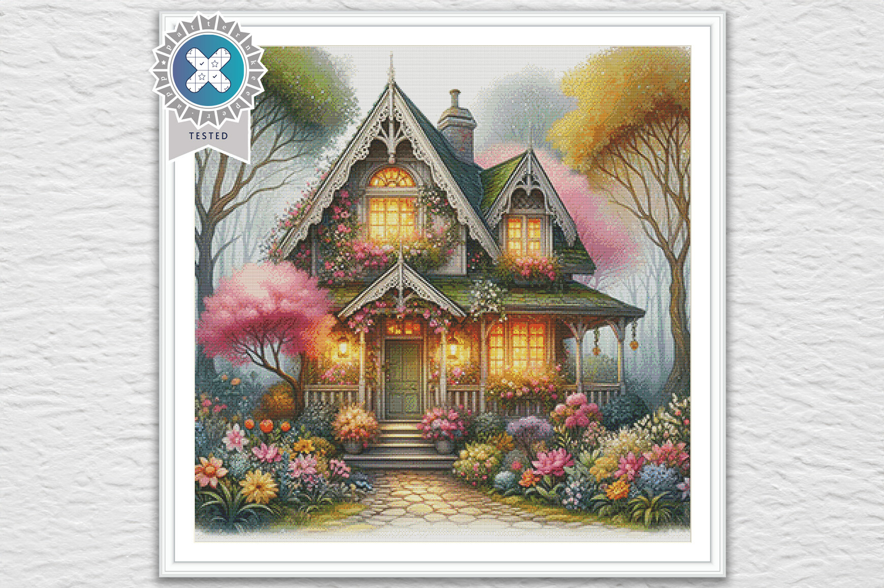Spring Cottage Cross Stitch Pattern PDF