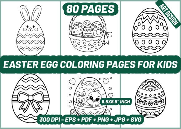 80 Easter Egg Coloring Pages for Kids