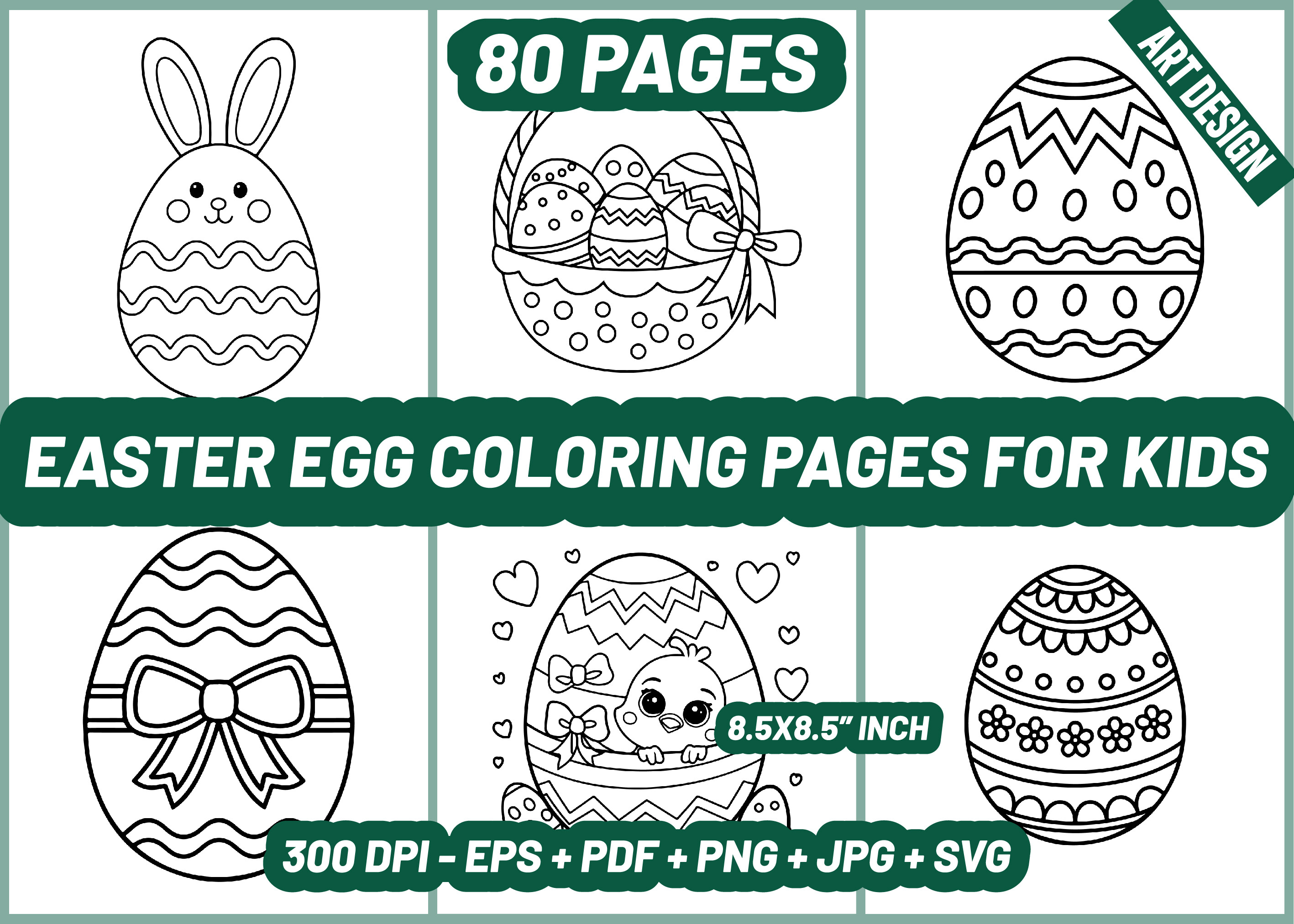 80 Easter Egg Coloring Pages for Kids