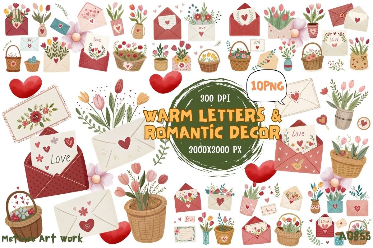 A0855 Warm Letters & Romantic Decor Graphic by METINEE ART WORK ...