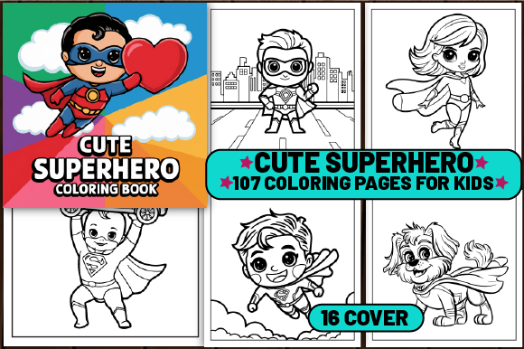 Cute Superhero Coloring Pages for Kids