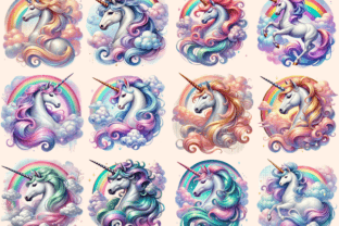 Dreamy Unicorns P1 Clipart Graphic by Wonders Artist · Creative Fabrica