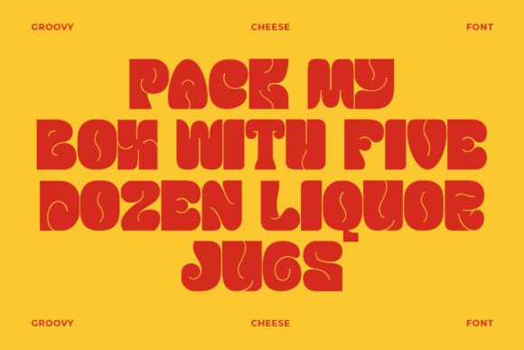 Groovy Cheese Font PNG with transparent background - Preview 1