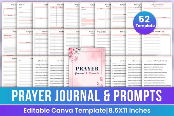 Prayer Journal & Prompts Canva Bundle Graphic by Mustafiz · Creative ...