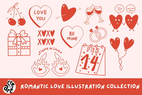 Romantic Love Illustration Collection Graphic Illustrations By Cre Art