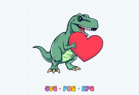 Valentine's Day T-Rex Png, Dino Love Png