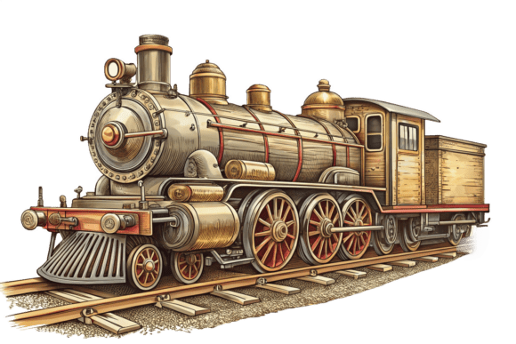 Watercolor Vintage Train, Railway Bundle