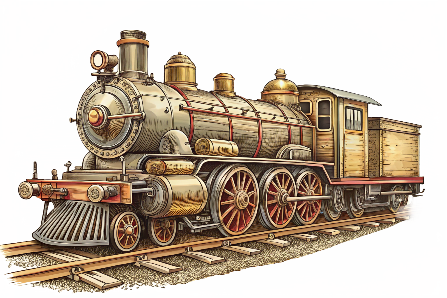 Watercolor Vintage Train, Railway Bundle