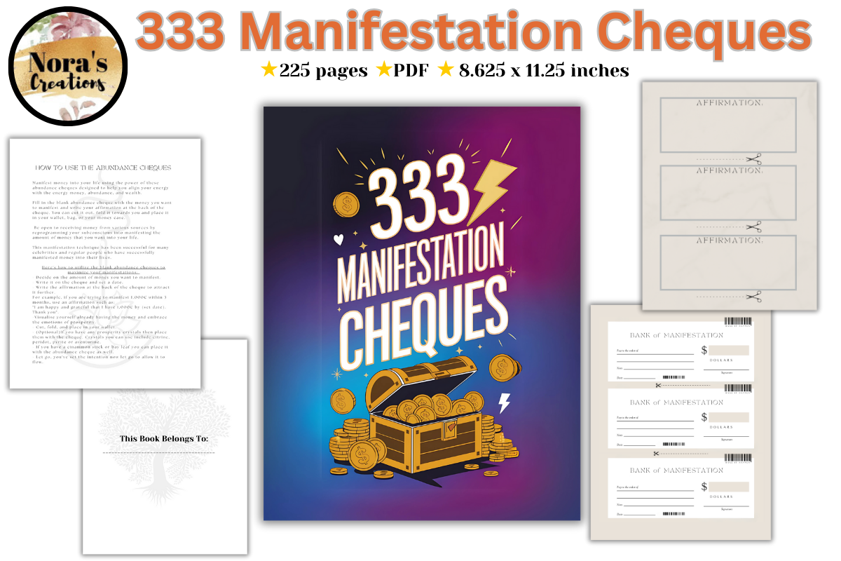 333 Abundance Cheques Canva Template