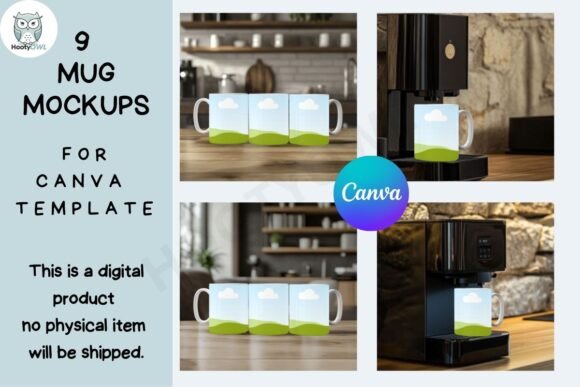 9 Mug Mockups - Canva Mockups