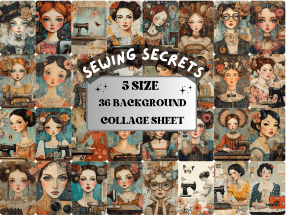 Sewing Secrets Collage Journal Paper