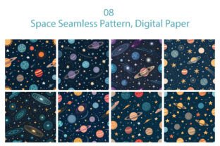 Space Seamless Pattern, Digital Paper Graphic by sagorarts · Creative ...