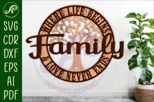Family, Where Life Begins Wall Art Sign · Creative Fabrica